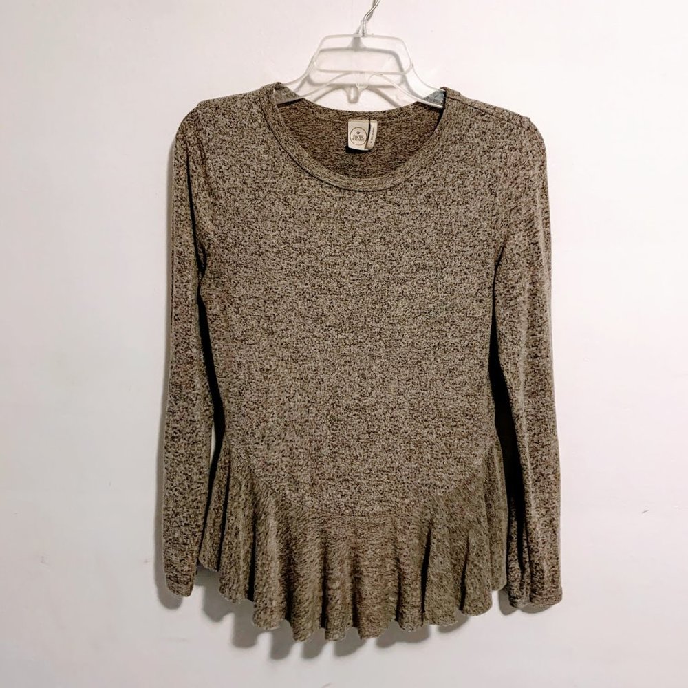 Grey Knit Peplum Top